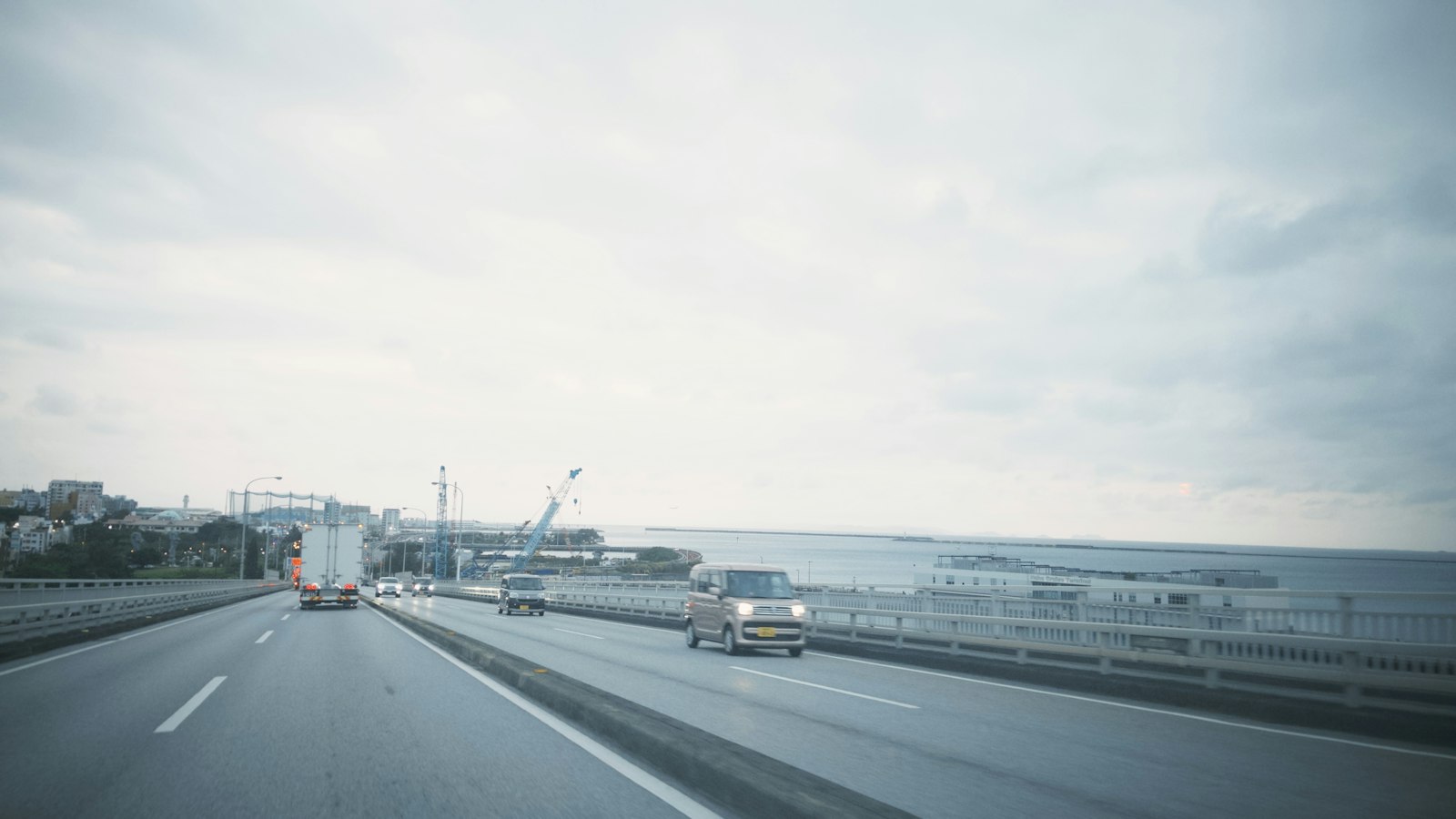 Highway by the ocean in Okinawa