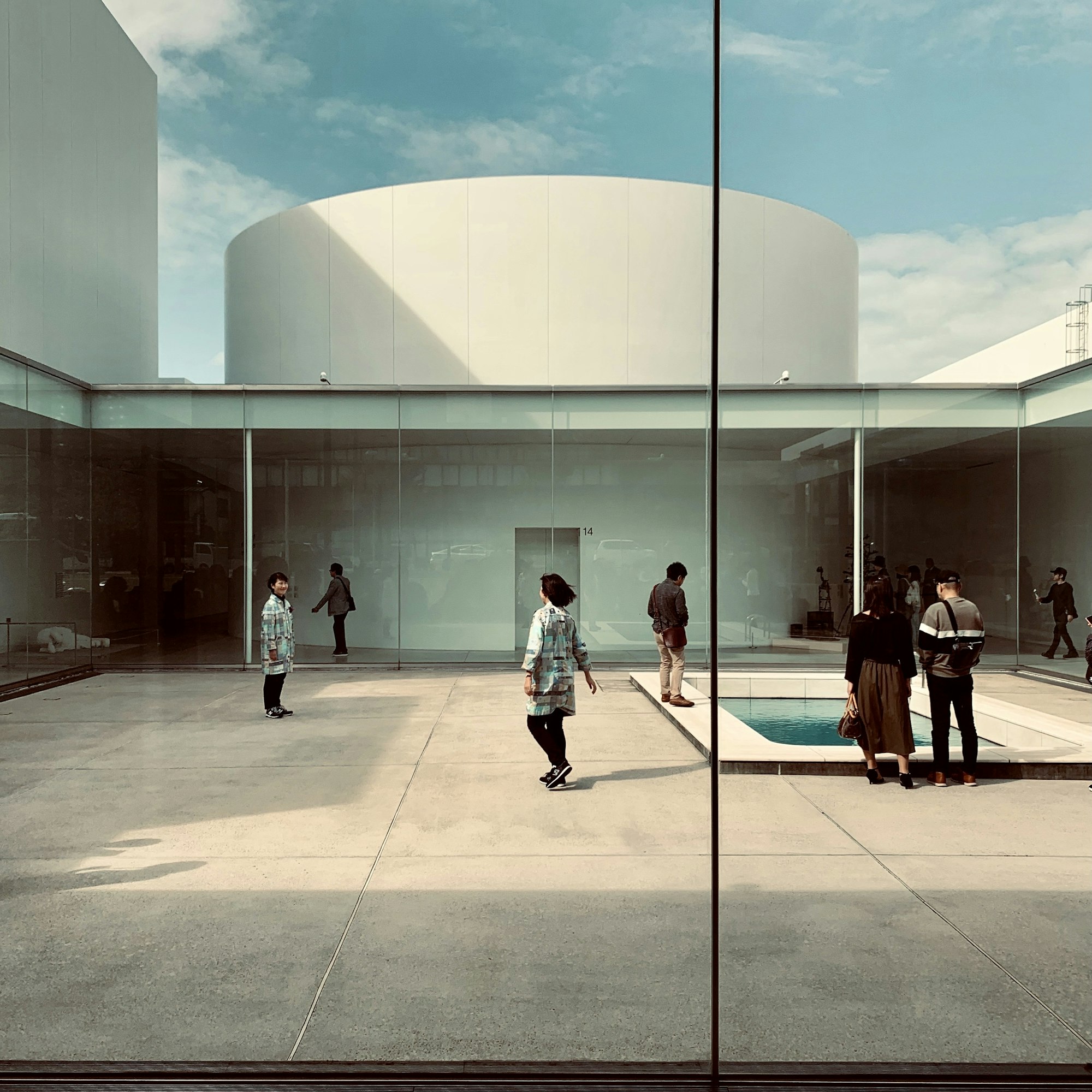 The round glass building of the 21st Century Museum of Contemporary Art, Kanazawa