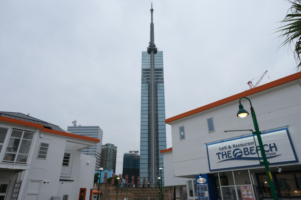 Fukuoka Tower rising above the Momochihama waterfront
