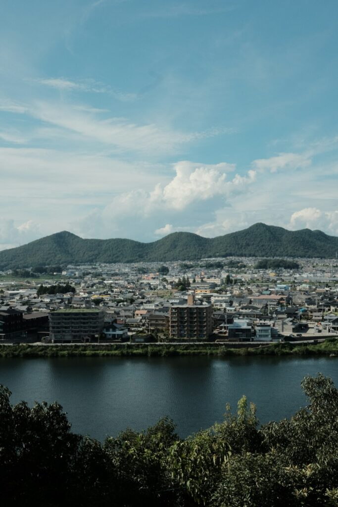 Inuyama town and the Kiso River seen from Inuyama Castle