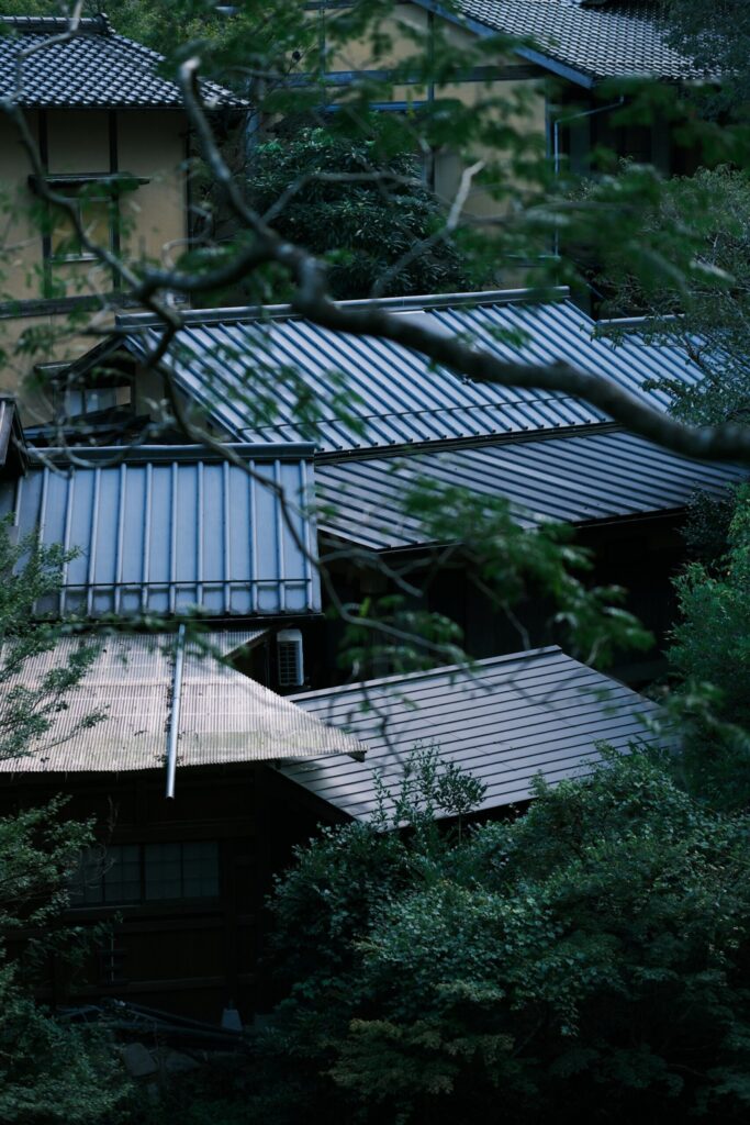 Traditional rooftops of the Kurokawa Onsen hot spring village