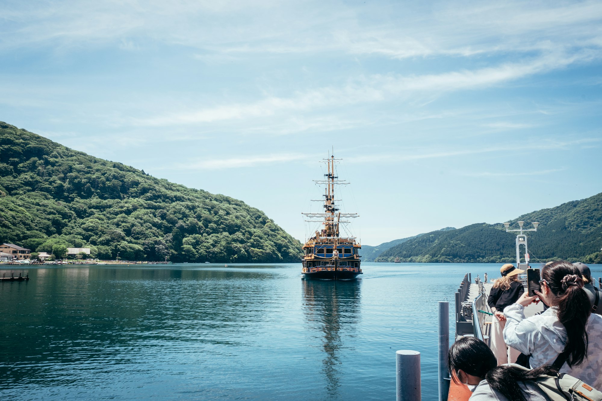 A pirate-style sightseeing cruise ship on Lake Ashi in Hakone