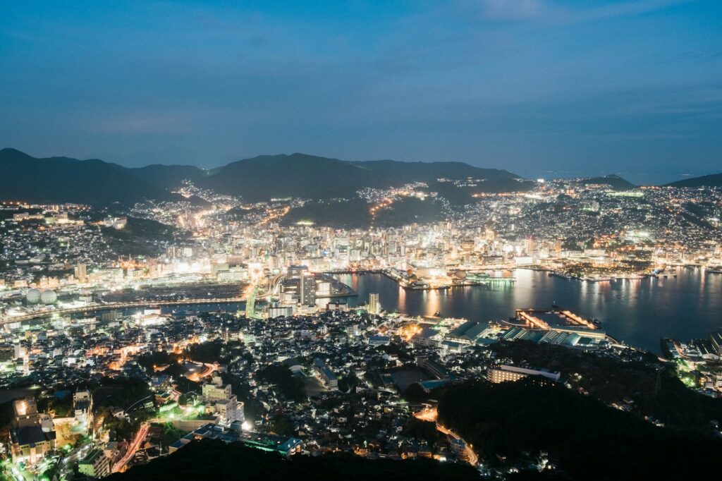 Nagasaki night view from Mount Inasa