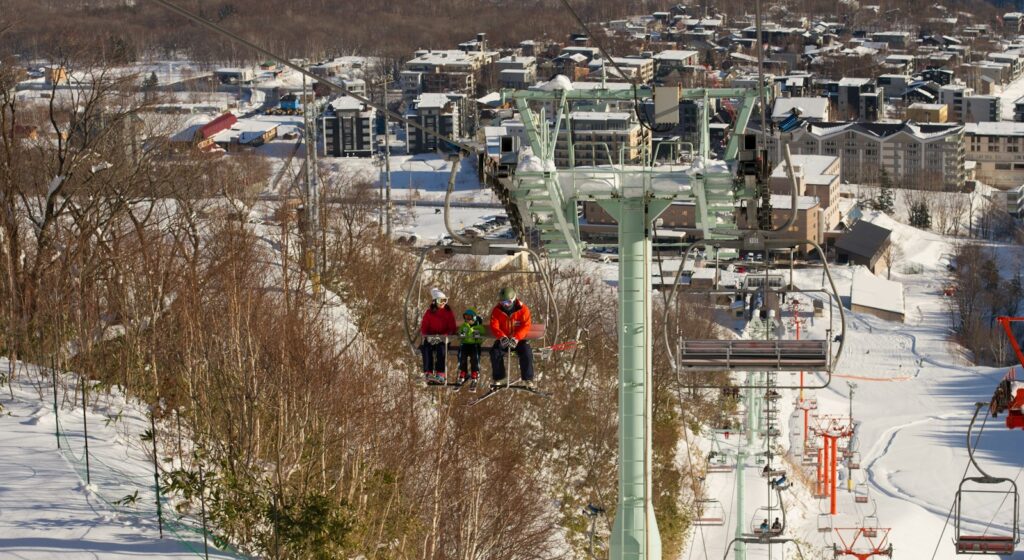 Chairlifts above the village in Niseko, Hokkaido, one of Japan’s most popular resorts with US skiers.