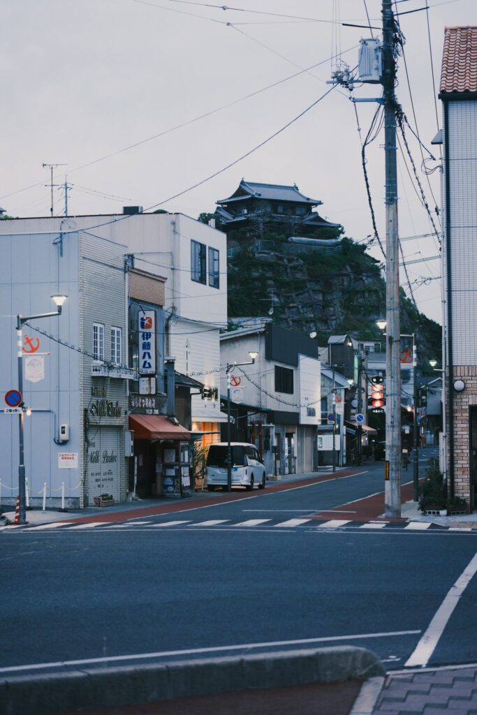 A quiet street in Uno, Tamano, near the ferry port